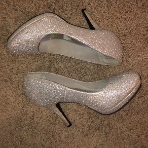 Silver high heels